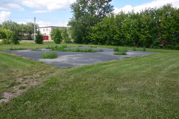 City Park in the center of Golyshmanovo Tyumen region