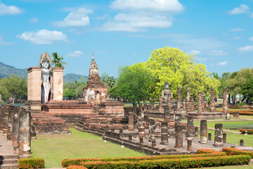 Wat Mahathat in Sukhothai Historical Park, Sukhothai, Thailand. It is part of the World Heritage Site - Historic Town of Sukhothai and Associated Historic Towns.