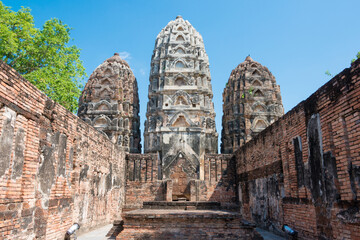 Wat Si Sawai in Sukhothai Historical Park, Sukhothai, Thailand. It is part of the World Heritage Site - Historic Town of Sukhothai and Associated Historic Towns.