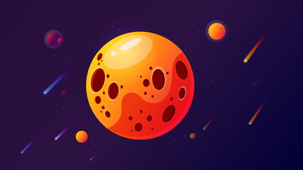 Background with space, planets and stars