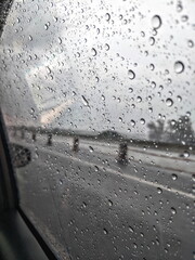 Raindrops on a Car Window
