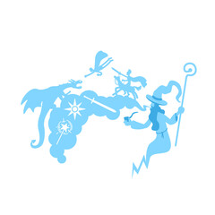 Fantasy tale flat concept vector illustration