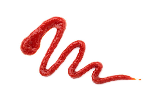 ketchup lines isolated on a white background close-up