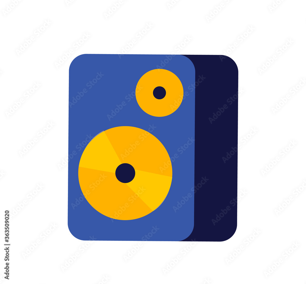 Poster stereo system flat color vector object