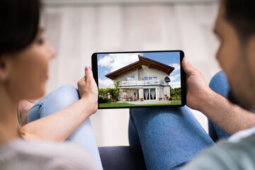 Couple Family Searching Real Estate Online