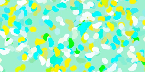 Light blue, yellow vector backdrop with chaotic shapes.