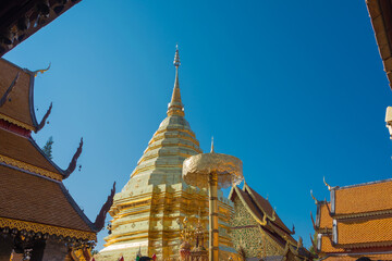 Fototapeta premium Wat Phrathat Doi Suthep in Chiang Mai, Thailand. The Temple was originally built in AD 1383.