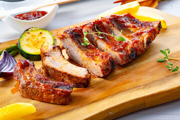 Grilled Sparerib with various vegetables
