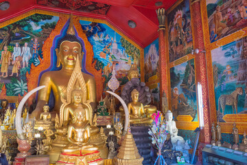 Buddha Statue at Wat Phrathat Doi Suthep in Chiang Mai, Thailand. The Temple was originally built in AD 1383.
