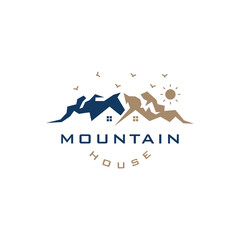 Fototapeta premium Mountain House Logo Design Vector 
