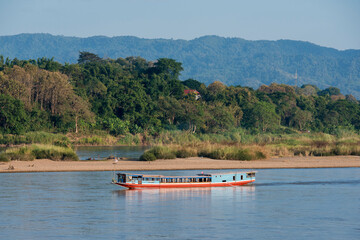 THAILAND CHIANG KHONG MEKONG RIVER BOAT