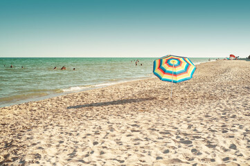 colorful beach umbrella on the beach