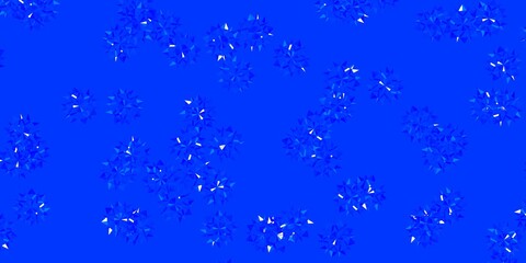 Light BLUE vector background with christmas snowflakes.