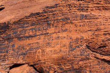 Ancient indian petroglyphs in the USA found in valley of fire also in green river