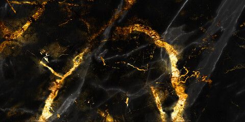 black marble with golden vein
