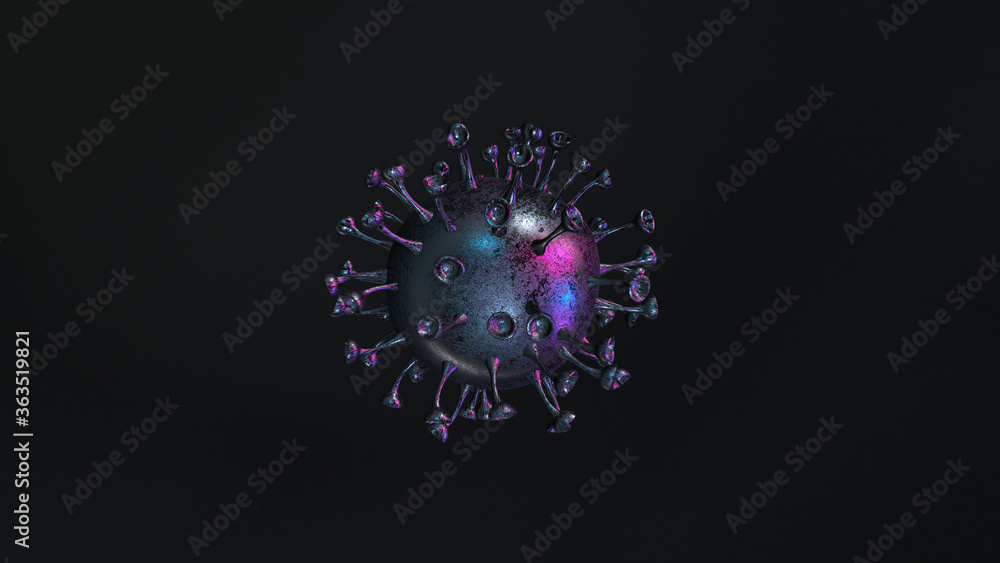 Sticker coronavirus | covid-19 | 3d render illustration | hintergrund / banner