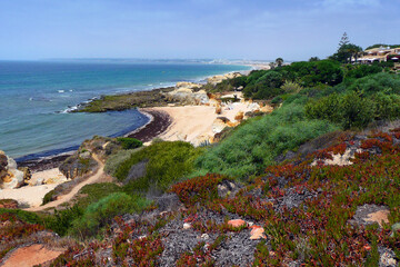 Praia Da Gale Beach spectacular rock formations on the Algarve coast Portugal