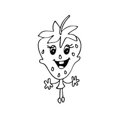 Vector strawberry for food design.