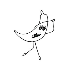 Vector banana for food design.