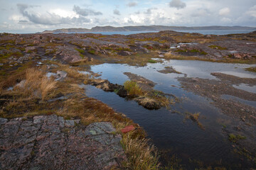 Terabika landscape in autumn season, Murmansk, Russia