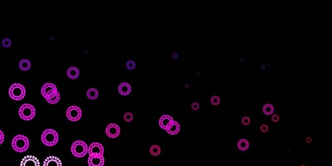 Dark purple, pink vector texture with disease symbols.
