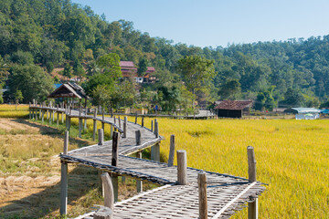 Pai Bamboo Bridge (Boon Ko Ku So) in Pai, Mae Hong Son Province, Thailand.