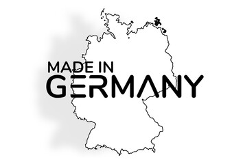 Made in Germany outline map black and white 3d-illustration