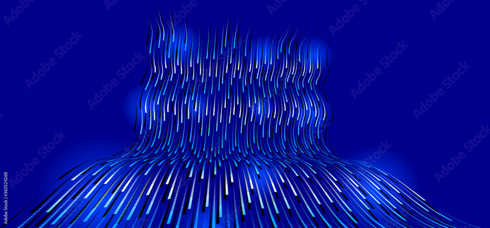 Poster big data flow technology and science vector background, tech abstraction with lines electronics and 