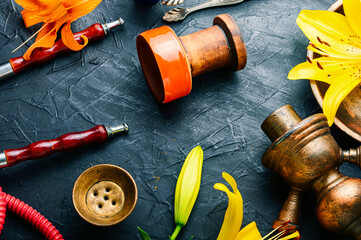 Hookah with flower aroma.