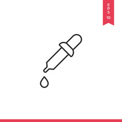 Dropper icon vector. Pipette sign