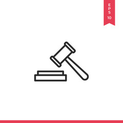 Auction icon vector. Hammer sign