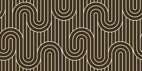 Lined seamless vector pattern with twisted lines, geometric abstract background, stripy net, optical maze, web network.