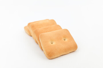Small biscuit on white background