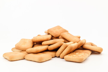 Small biscuit on white background