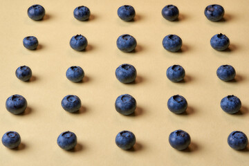 blueberries on a yellow background