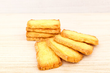 Puff pastry on white background