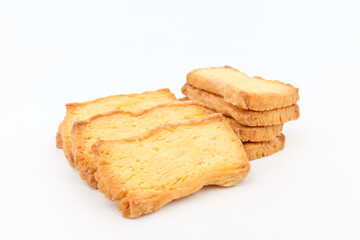 Puff pastry on white background
