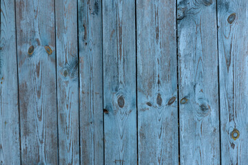 Fototapeta premium Painted old vintage blue and grey wooden textured wall, close up. Vintage background. Copy space.