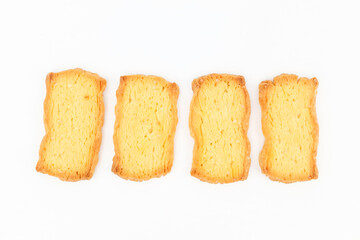 Puff pastry on white background