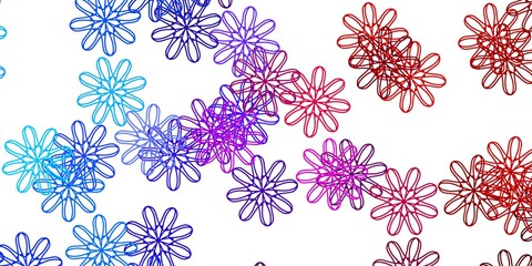 Light Blue, Red vector natural backdrop with flowers.