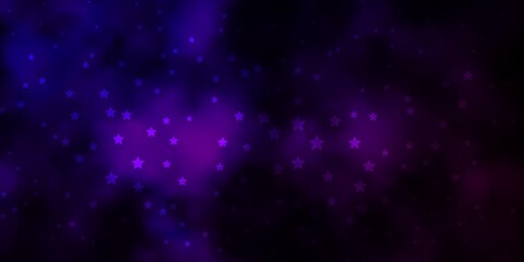 Dark Purple vector layout with bright stars. Colorful illustration in abstract style with gradient stars. Pattern for websites, landing pages.