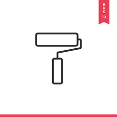 Paint roller icon vector. Brush sign