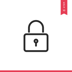 Lock icon vector. Padlock sign
