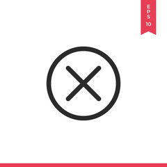 Obraz premium Cancel icon vector. Cross sign