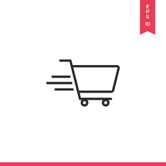 Shopping cart icon vector. Trolley sign