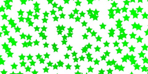 Light Green vector background with small and big stars. Shining colorful illustration with small and big stars. Design for your business promotion.