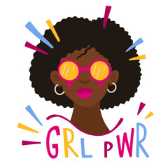 girl power illustration with a woman character