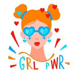 girl power illustration with a woman character