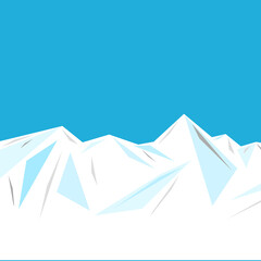 Illustration of an ice mountain range, Snow mountain, iceberg or ice composed of geometric patterns. Cool background. 幾何学模様で構成される氷山脈、雪山、氷山または氷のイラスト ひんやり背景	