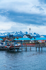 Fototapeta na wymiar Harbour, Ushuaia city, Tierra del Fuego archipelago, Argentina, South America, America